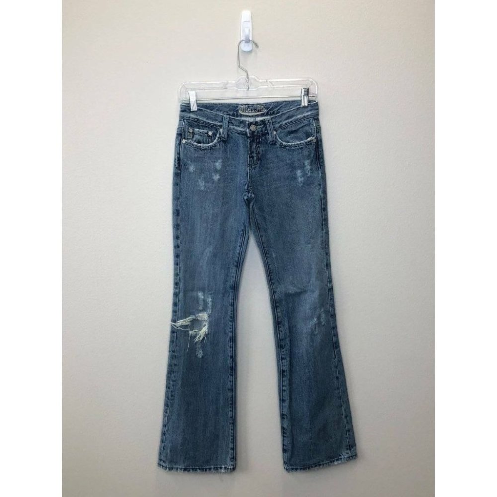 Miss Me Womens Distressed Bootcut Jeans Blue Sz 26